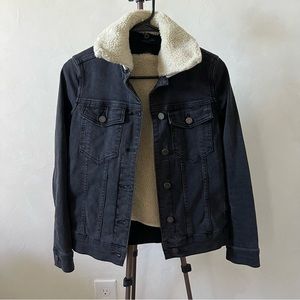 All Saints black Sherpa denim jacket